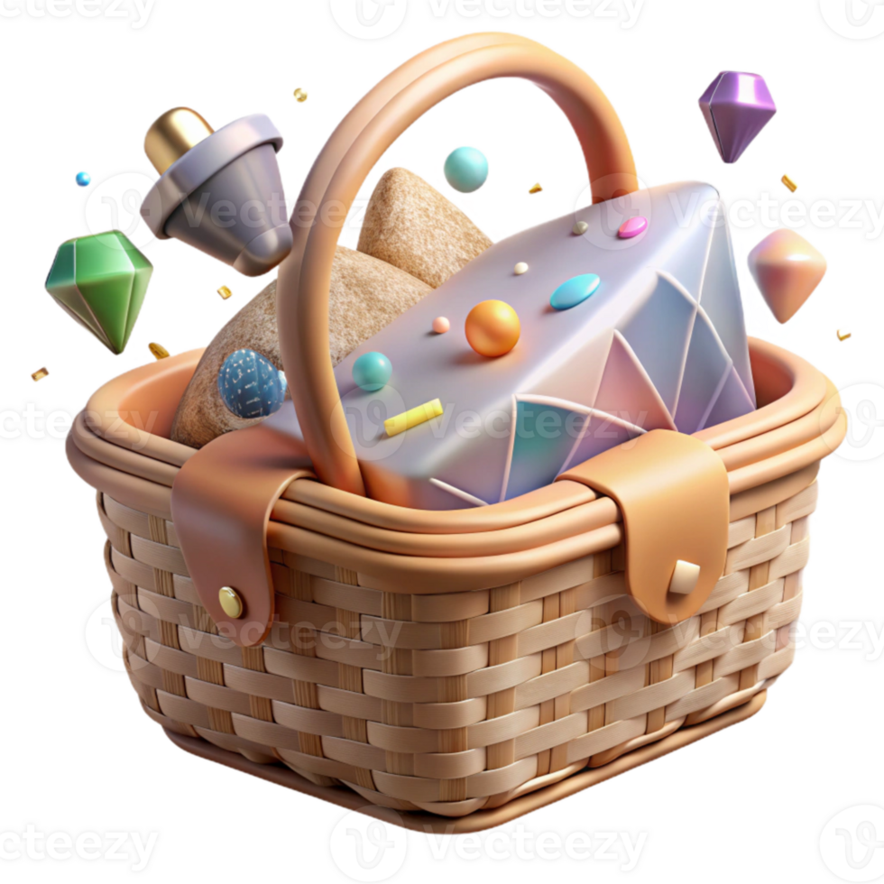 wonderful minimalist Picnic Basket Outdoor Meal Transparent for Park Events authentic png