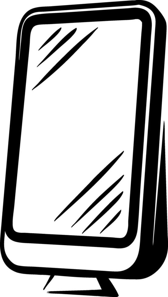 Elegant Handheld Mirror for Makeup Beauty and Personal Grooming Applications vector