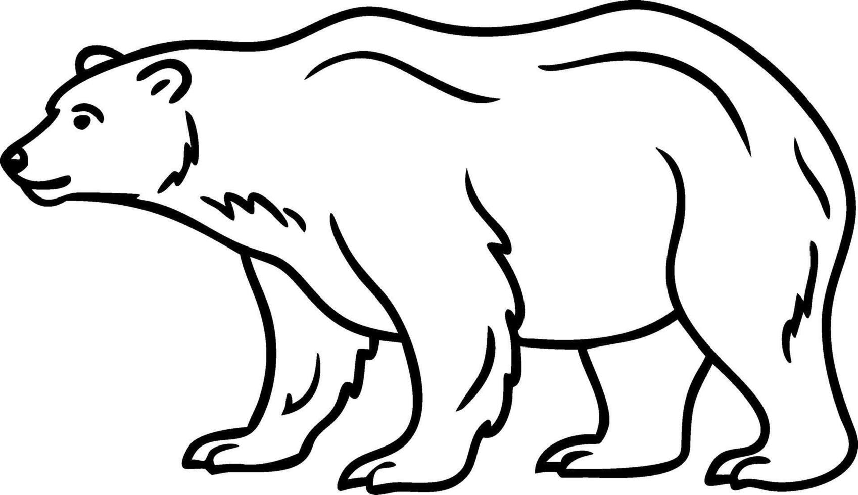 Detailed Cartoon Outline of a Bear Ideal for Coloring Pages and Creative Tattoo Designs vector