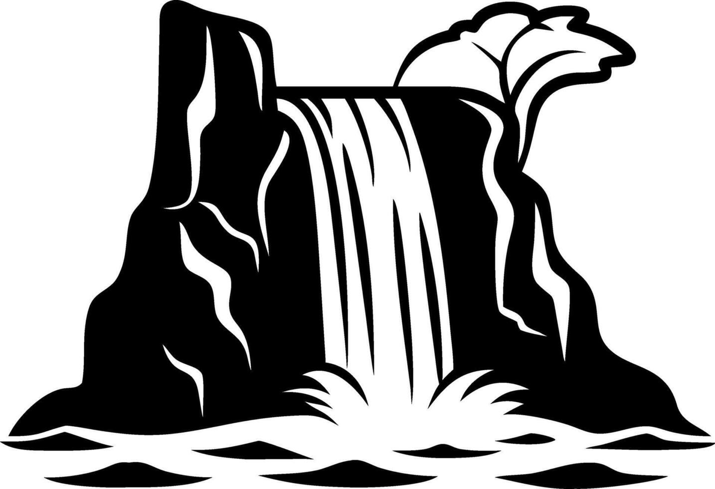 Majestic Waterfall Cascading Over Rocky Cliffs Symbolizing Natural Beauty and Serenity vector
