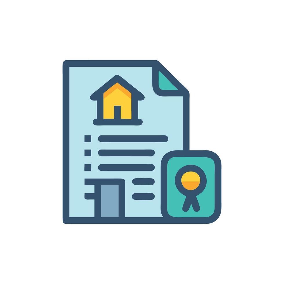 Creative Building Permit Icon for Projects vector