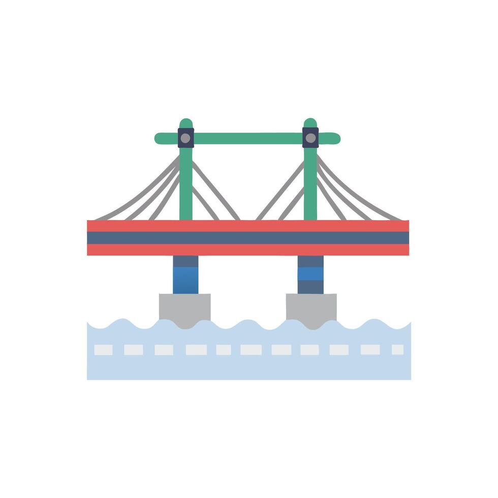 Suspension Bridge Icon Design for Engineering vector