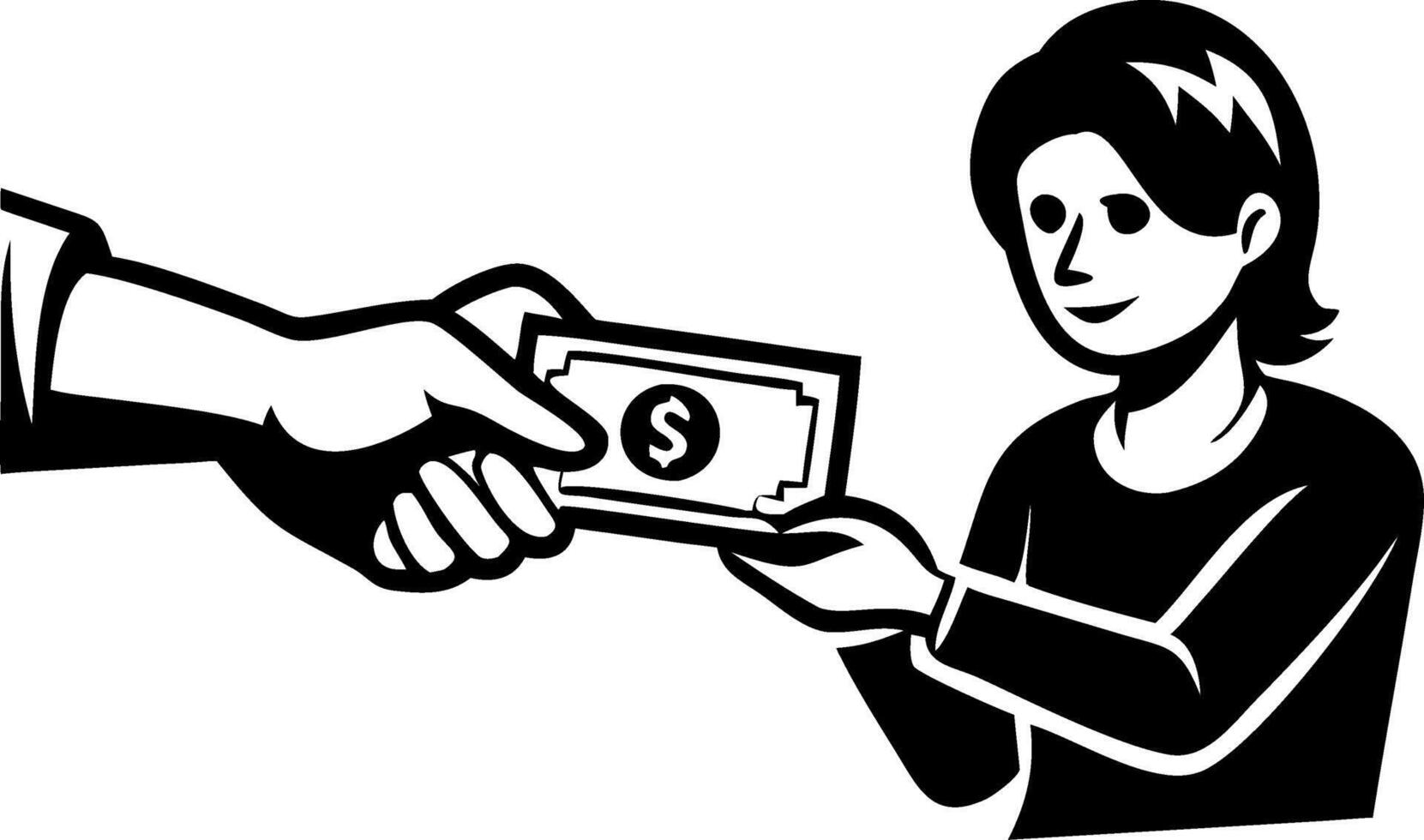 Handing Over Cash Transaction Illustration Perfect for Finance and Business Concepts vector