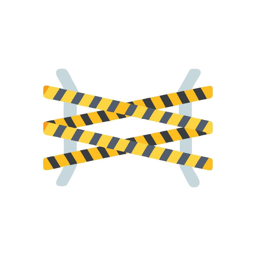 Stylish Caution Tape Icon for Safety vector