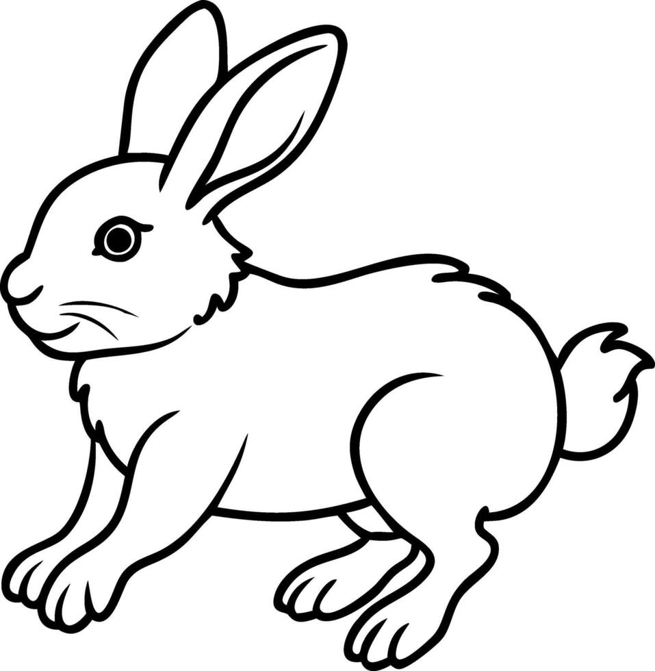 Cute Cartoon Bunny Adorable Rabbit Character for Coloring Books and Illustrations vector