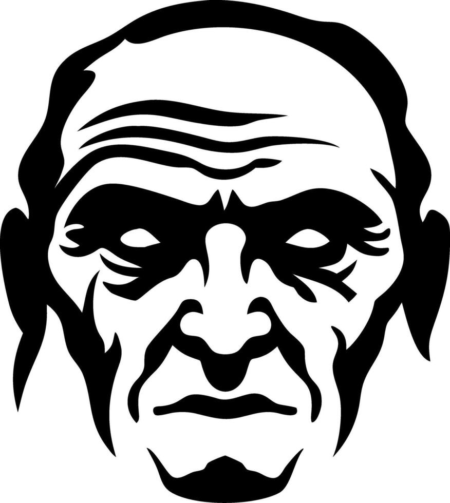 Vintage Grimacing Face Illustration for Tattoo Design and Graphic Projects vector