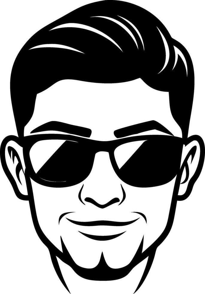 Cool Portrait of a Young Man in Sunglasses for Fashion or Graphic Design Projects vector