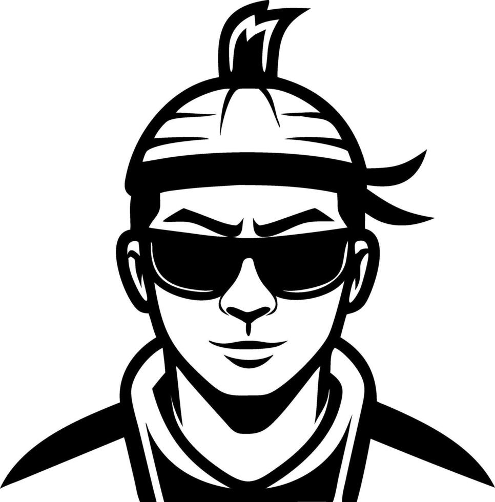 Cool Urban Character with Sunglasses and Headband for Streetwear Design or Tattoo Art vector