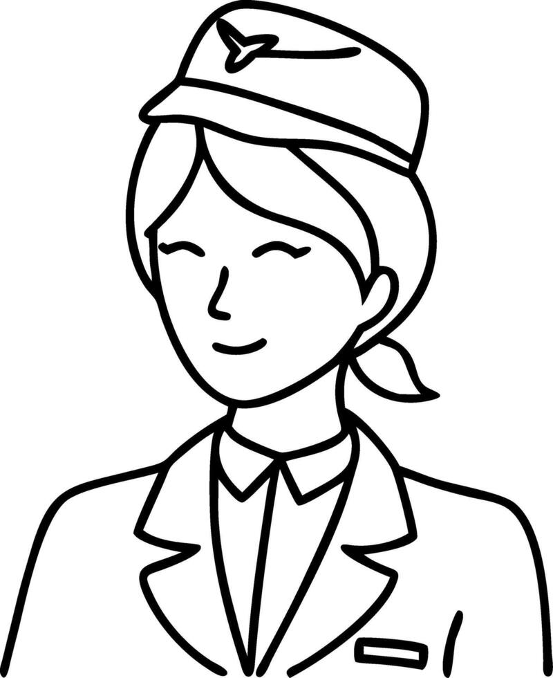 Cheerful Airline Stewardess Illustration for Travel Themes and Educational Materials vector
