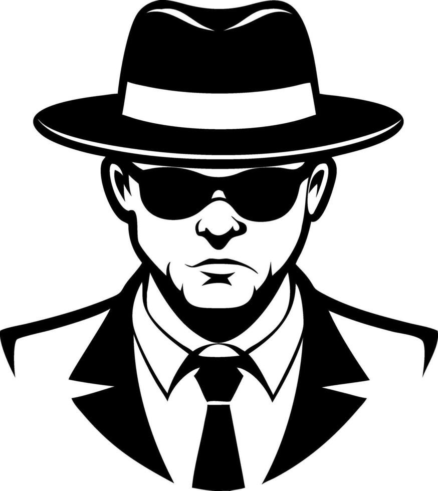 Stylish Man in Fedora Hat and Sunglasses Illustration for Creative Design Projects vector