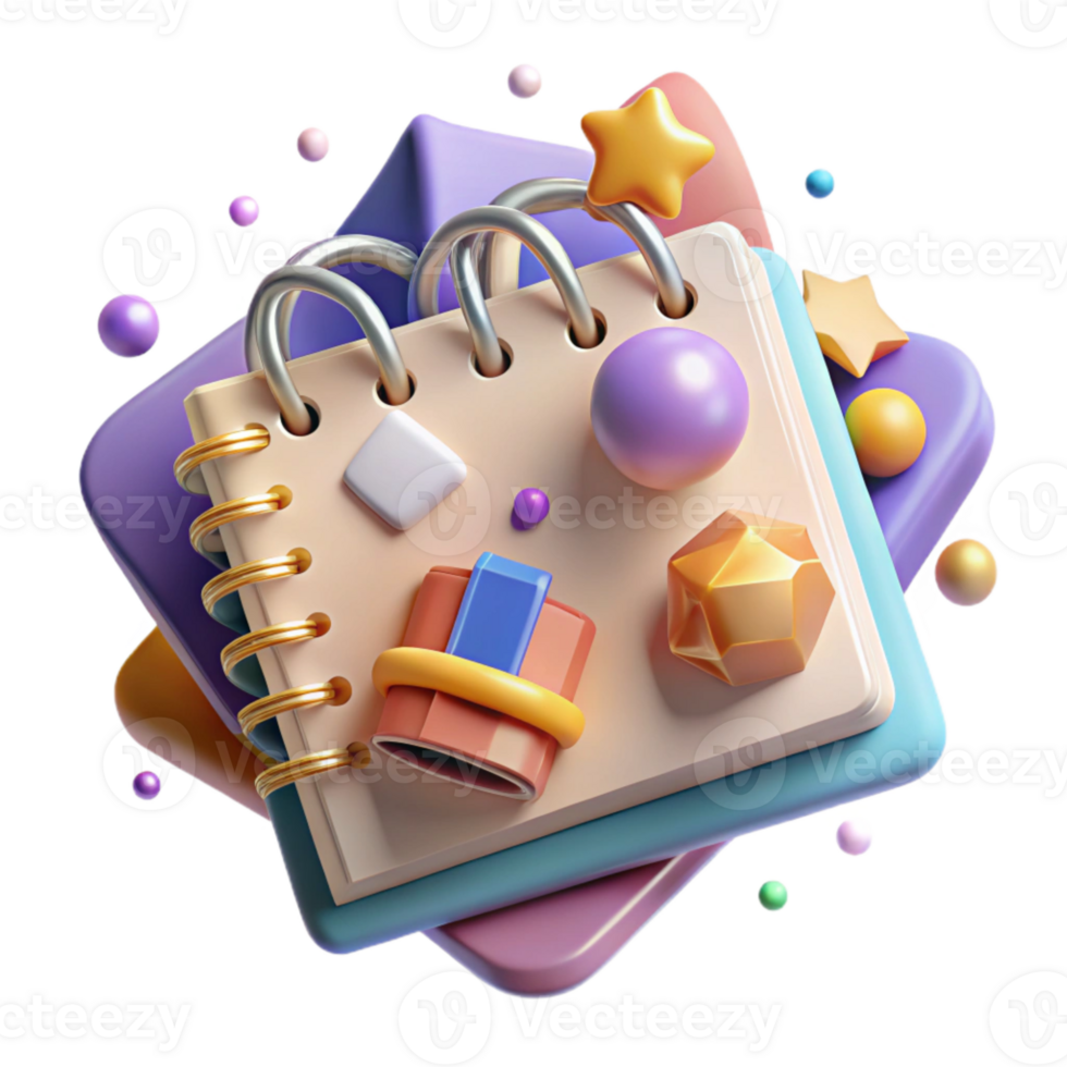 wonderful artistic Binder Notebook Organizer Isolated for Student Projects exclusive png