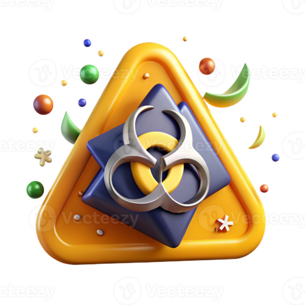 beautiful traditional Biohazard Symbol Warning Sign Isolated for Lab Safety Procedures premium png