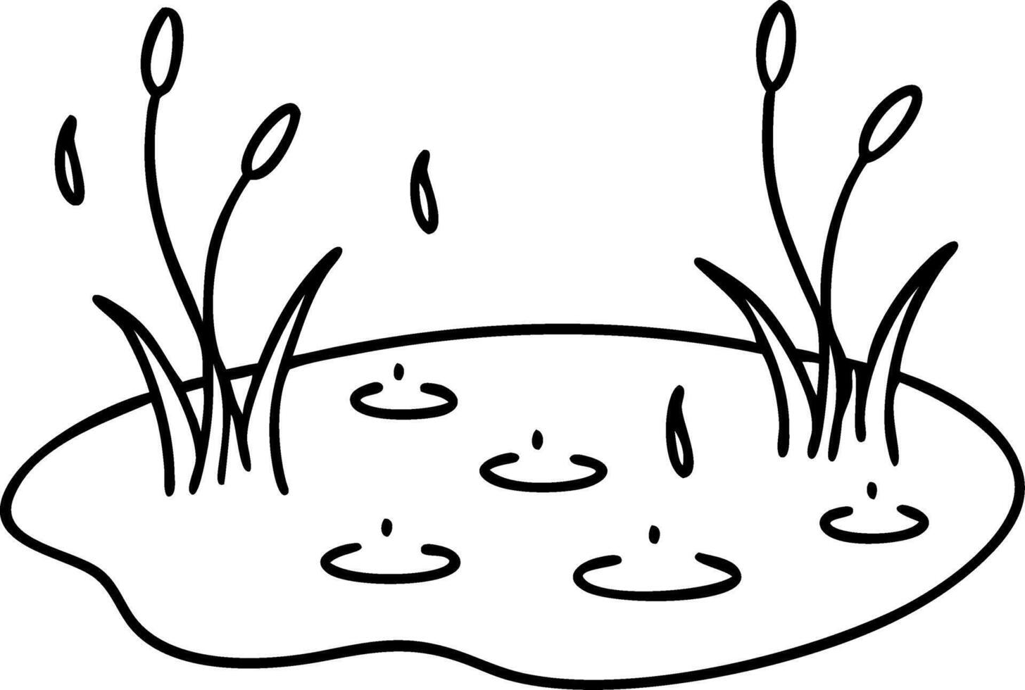 Serene Puddle with Gentle Ripples and Lush Greenery Ideal for Nature Inspired Designs vector