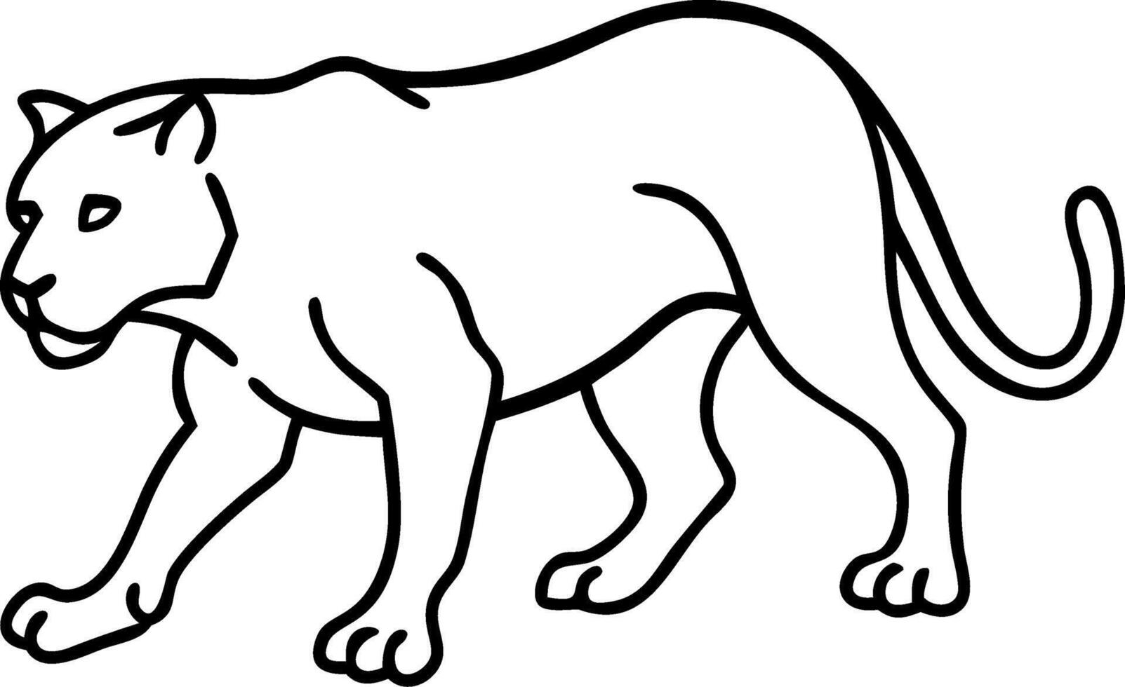 Stylized Illustration of a Panther Walking Suitable for Tattoo Designs and More vector