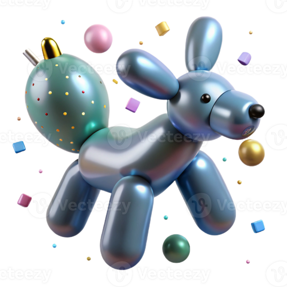elegant creative Birthday Balloon Animal Shape Dog Isolated png