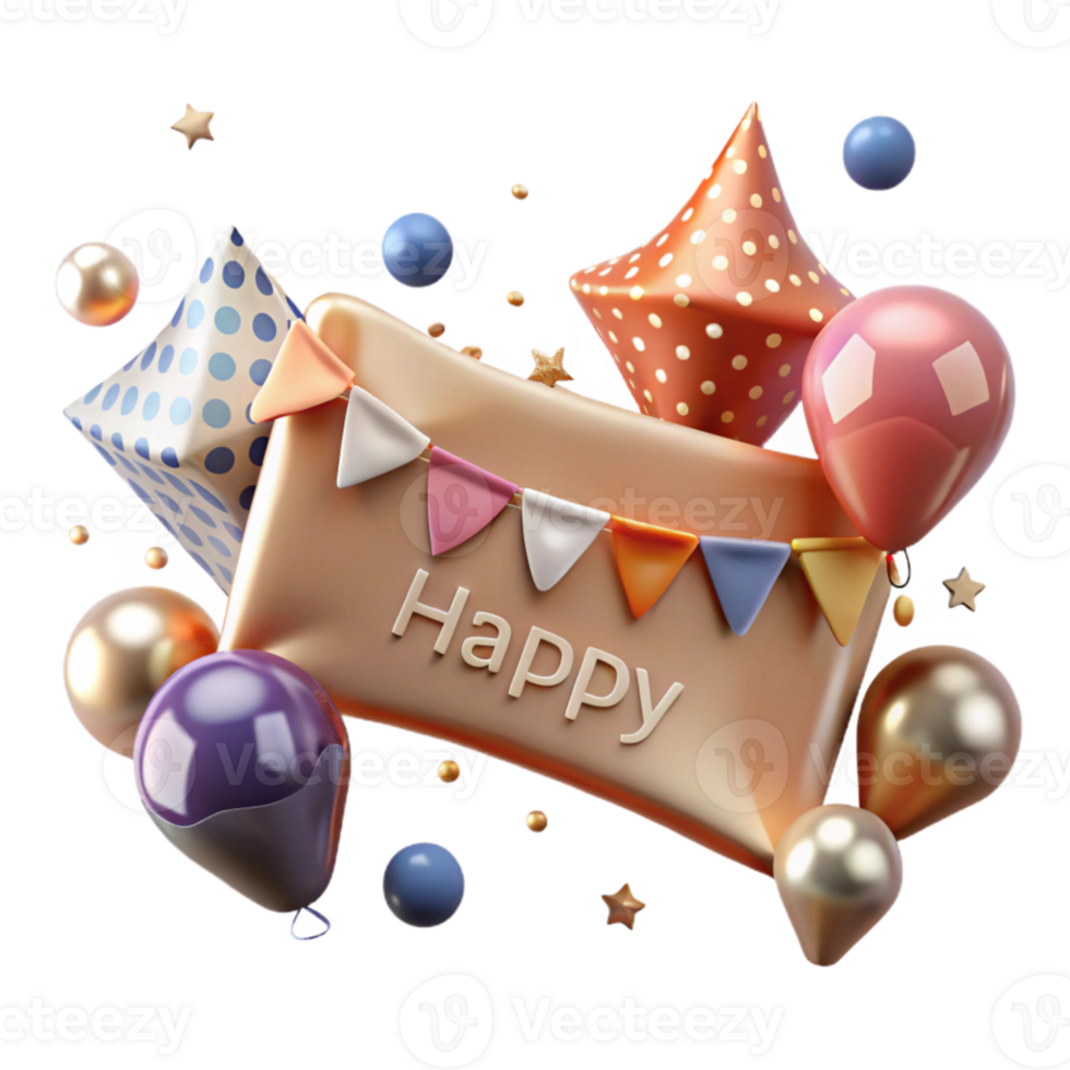 wonderful rustic Birthday Banner Transparent Happy Birthday Message authentic png