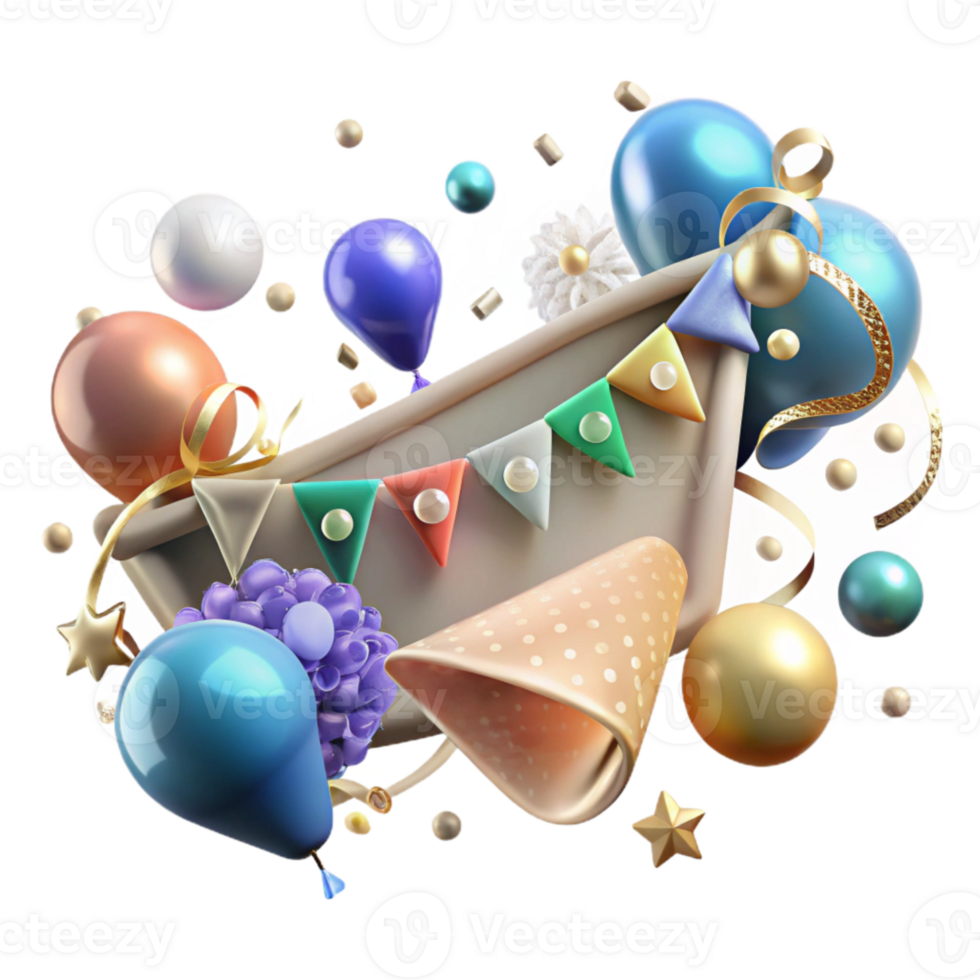 vibrant rustic Birthday Banner Transparent Happy Birthday Message detailed png