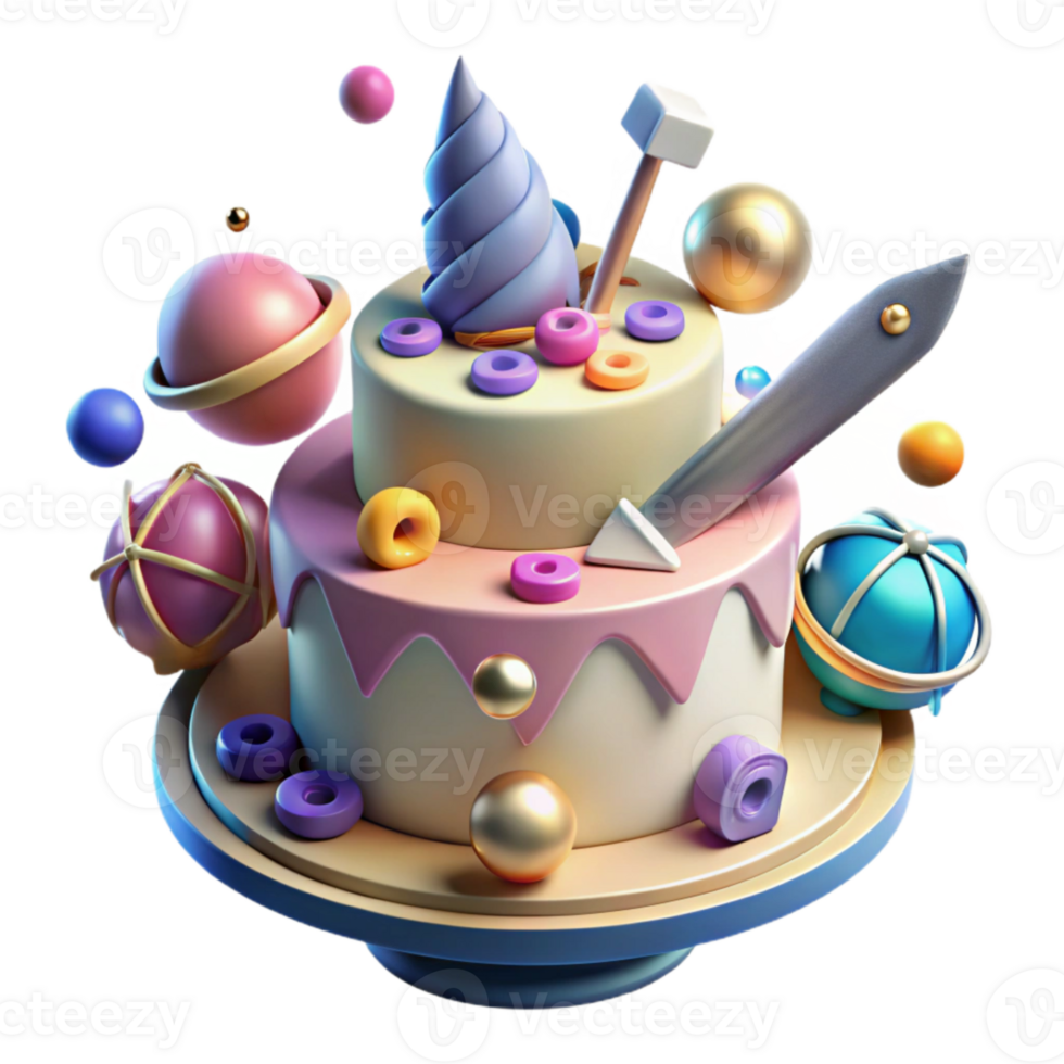 dramatic abstract Birthday Cake Cutting Transparent with Knife genuine png