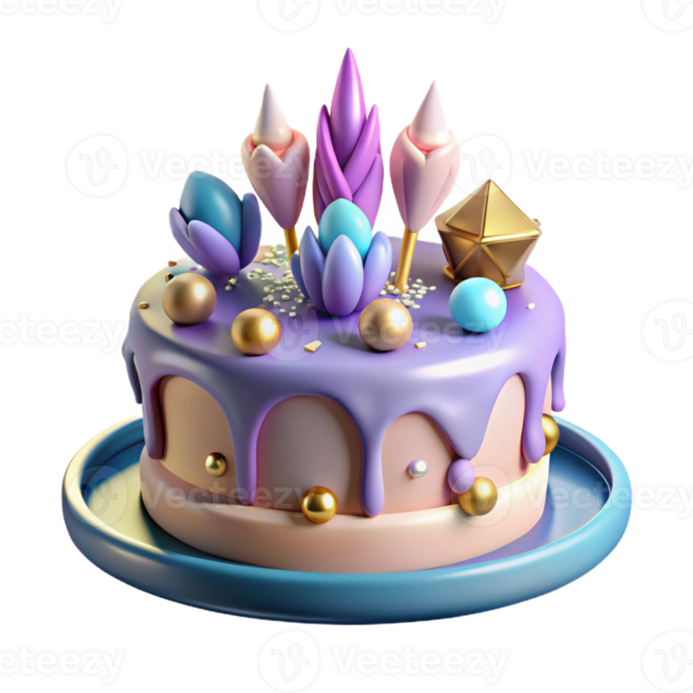 elegant classic Birthday Cake Topper with Sparkler Transparent exclusive png