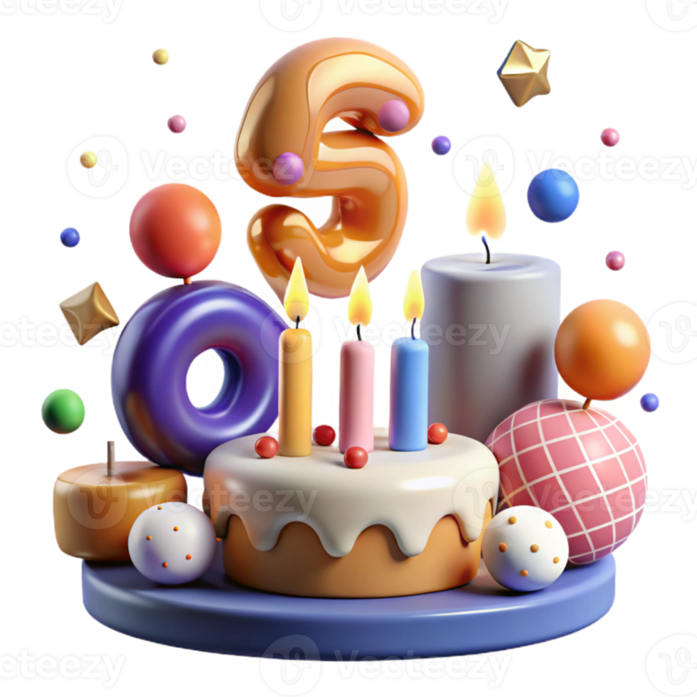 stunning classic Birthday Candle Set with Various Colors Transparent for Customization premium png