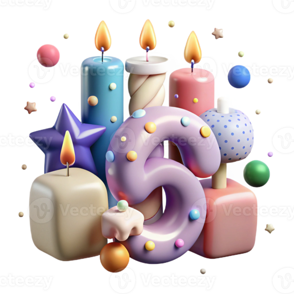 magnificent classic Birthday Candle Set with Various Colors Transparent for Customization authentic png