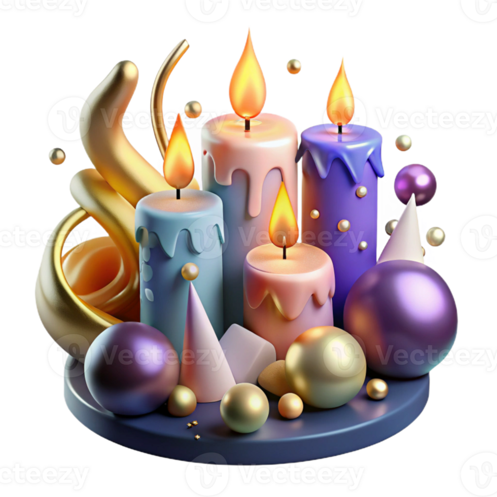 serene rustic Birthday Candles Flame Flickering Cutout exclusive png
