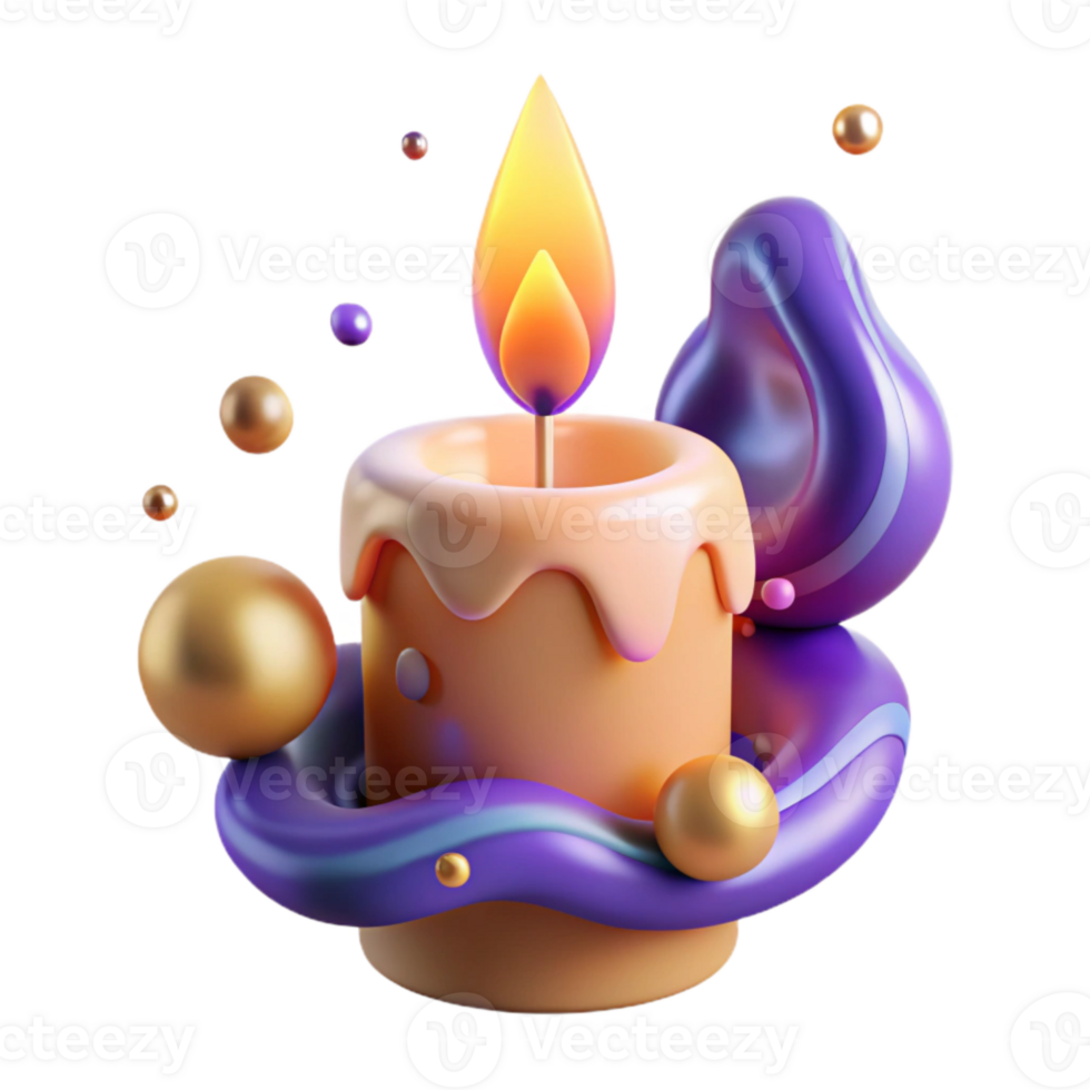 magnificent modern Birthday Candle with Flame and Glow Isolated for Festive Projects detailed png