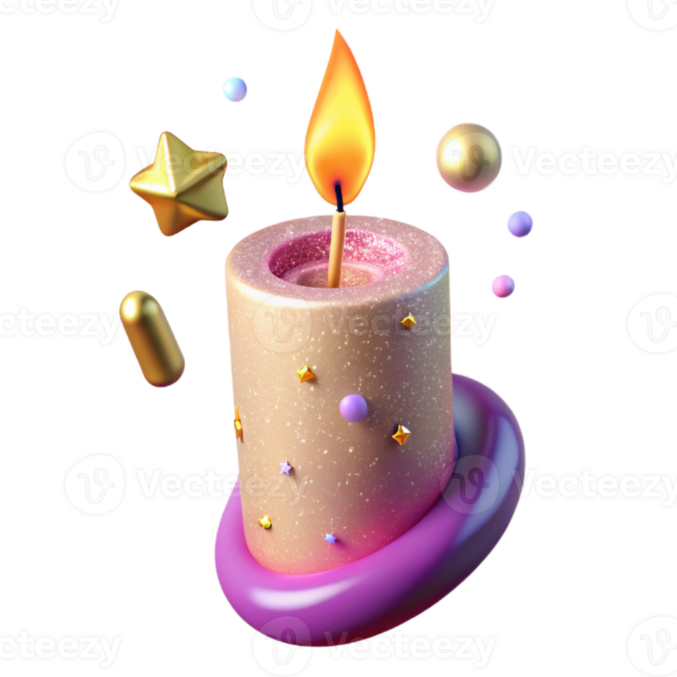 stunning abstract Birthday Candle with Glittery Flame Transparent for Magical Effects genuine png