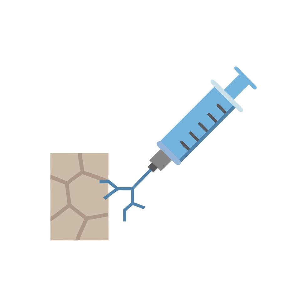 Concrete Crack Injection Icon for Repair vector