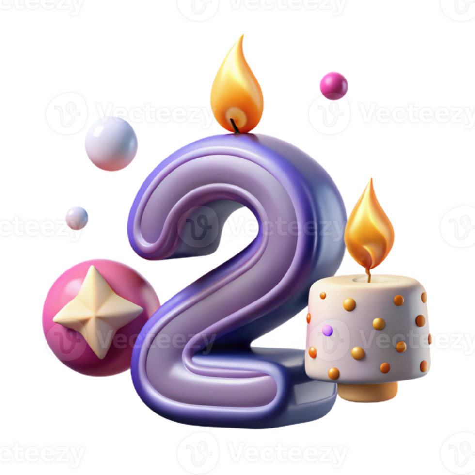 stunning creative Birthday Candle with Number 1 Cutout for First Birthday high resolution png