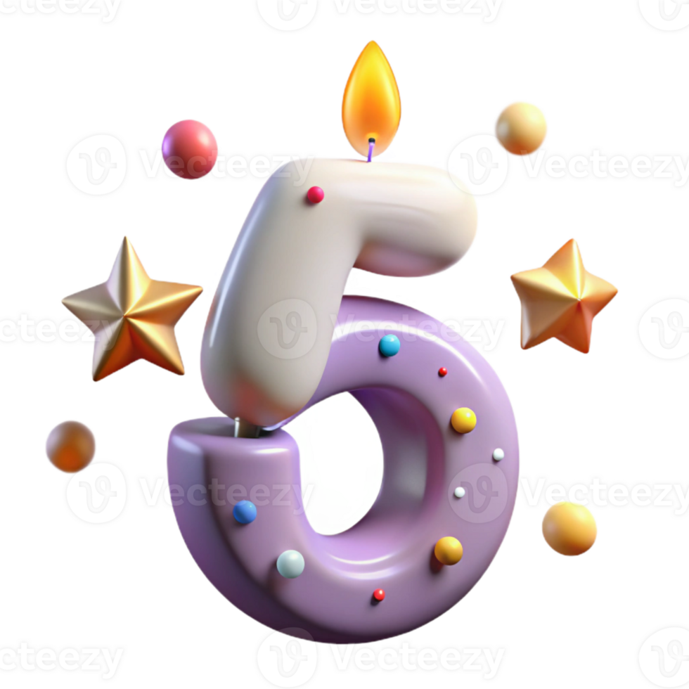 magnificent modern Birthday Candle with Number 1 Cutout for First Birthday high quality png