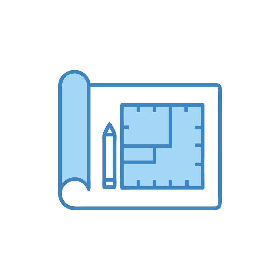 Construction Blueprint Icon for Planning vector