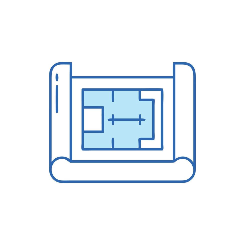 Blueprint Icon for Construction Design vector