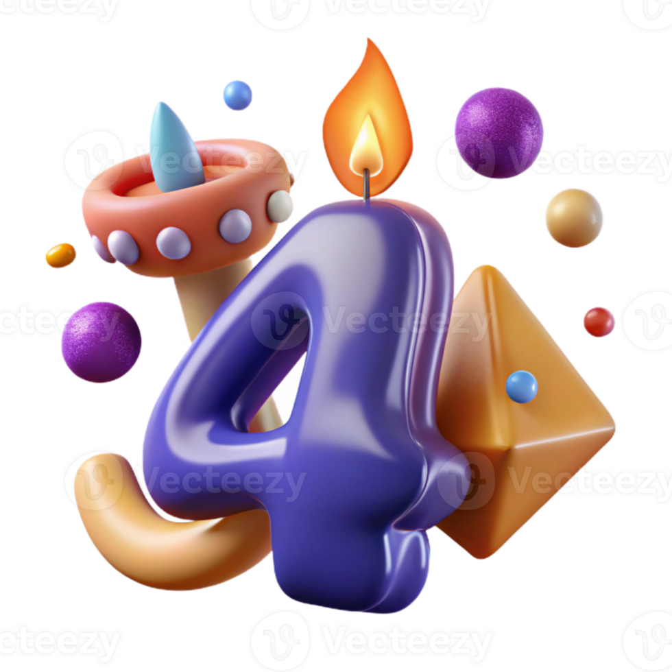 dramatic minimalist Birthday Candle with Number 1 Cutout for First Birthday premium png