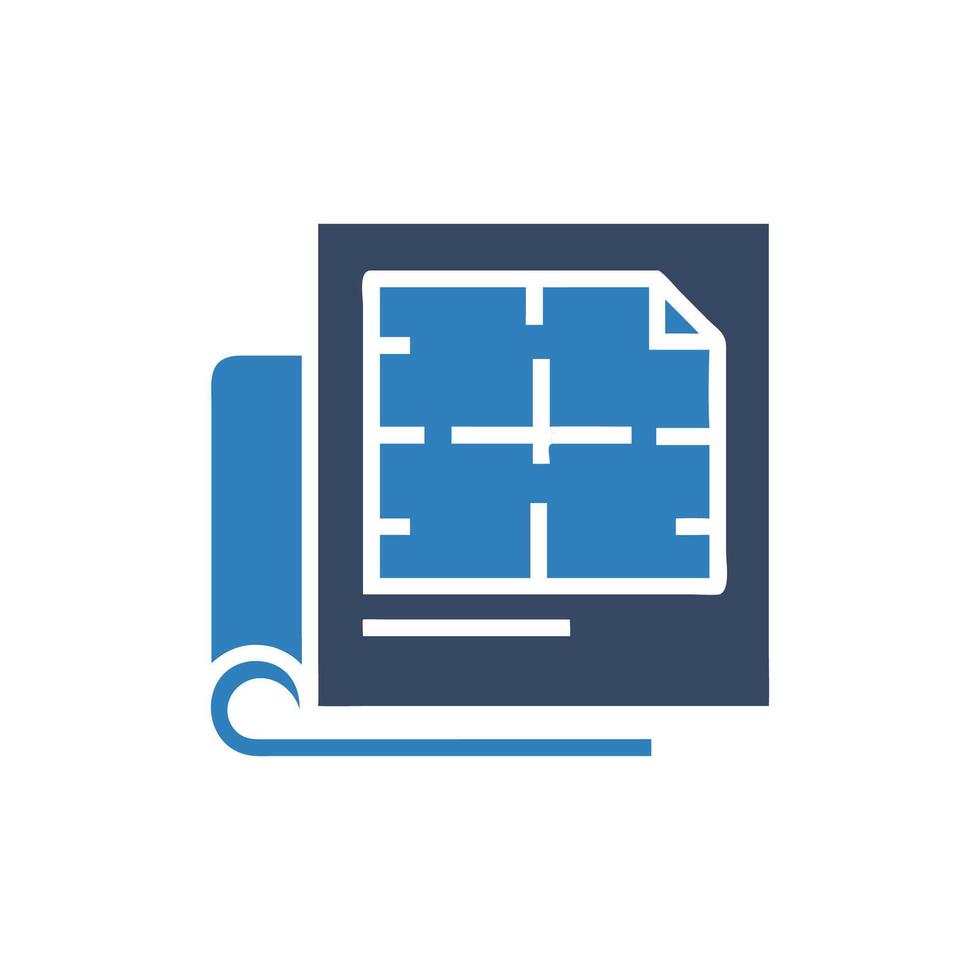 Creative Icon Design for Blueprint Plan vector