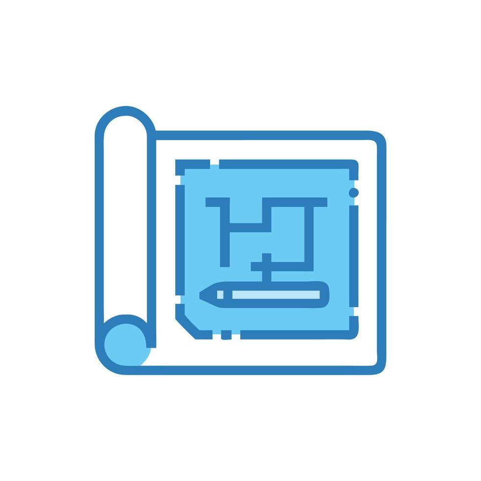 Construction Blueprint Plan Icon for Projects vector