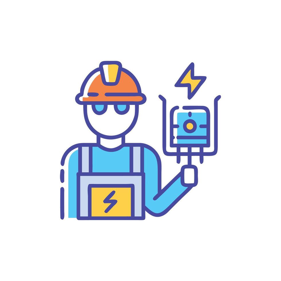 Stylish Electrician Icon for Work vector