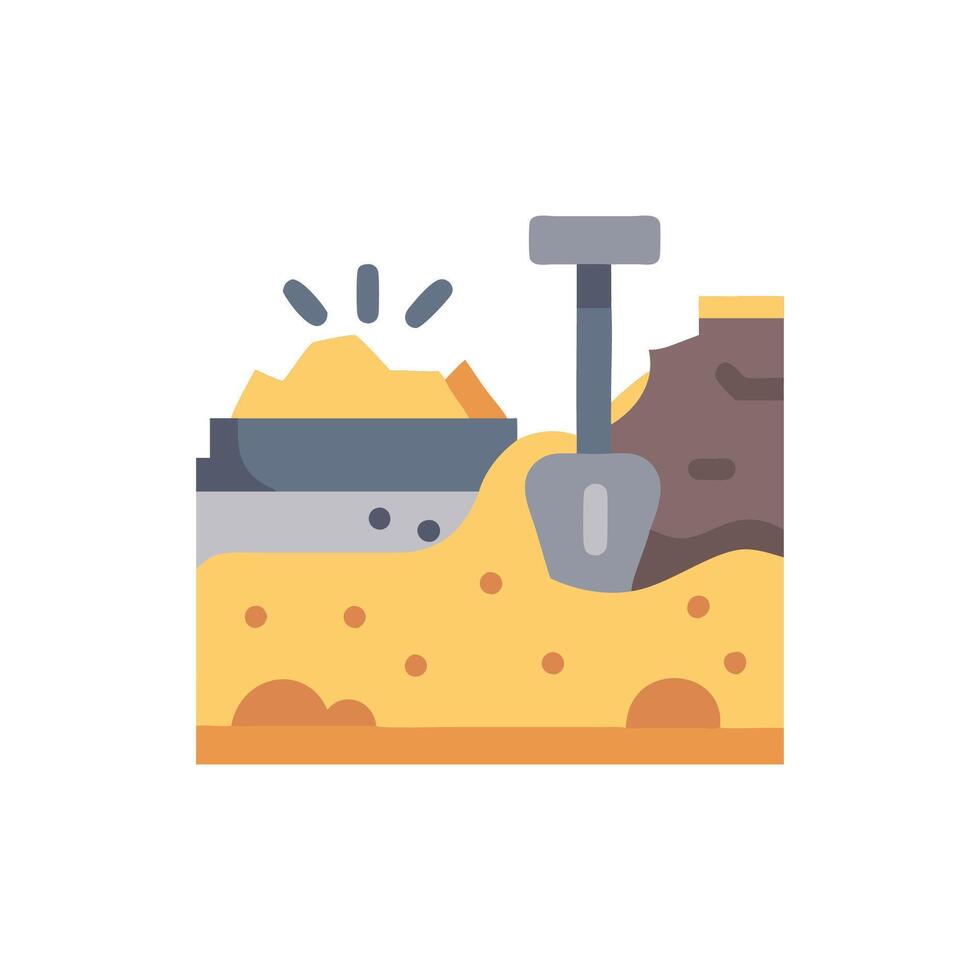 Stylish Excavation Site Icon Design vector