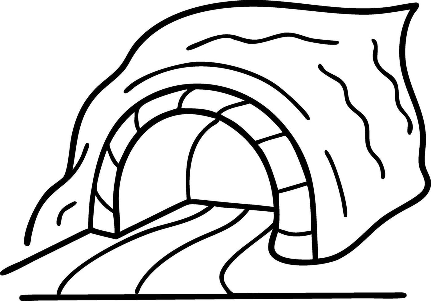 Charming Cartoon Tunnel Illustration for Kids Coloring Books and Creative Projects vector