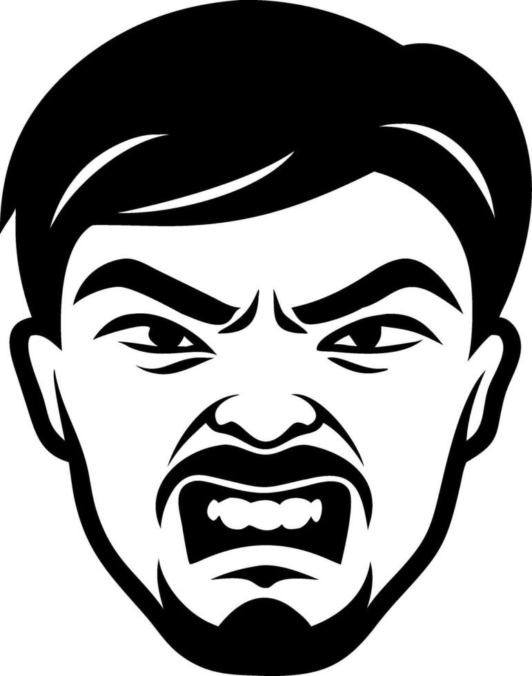 Angry Male Face Illustration for Tattoo Design and Graphic Use vector
