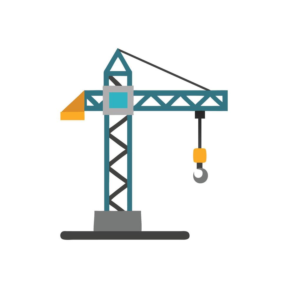Stylish Heavy Construction Crane Icon vector