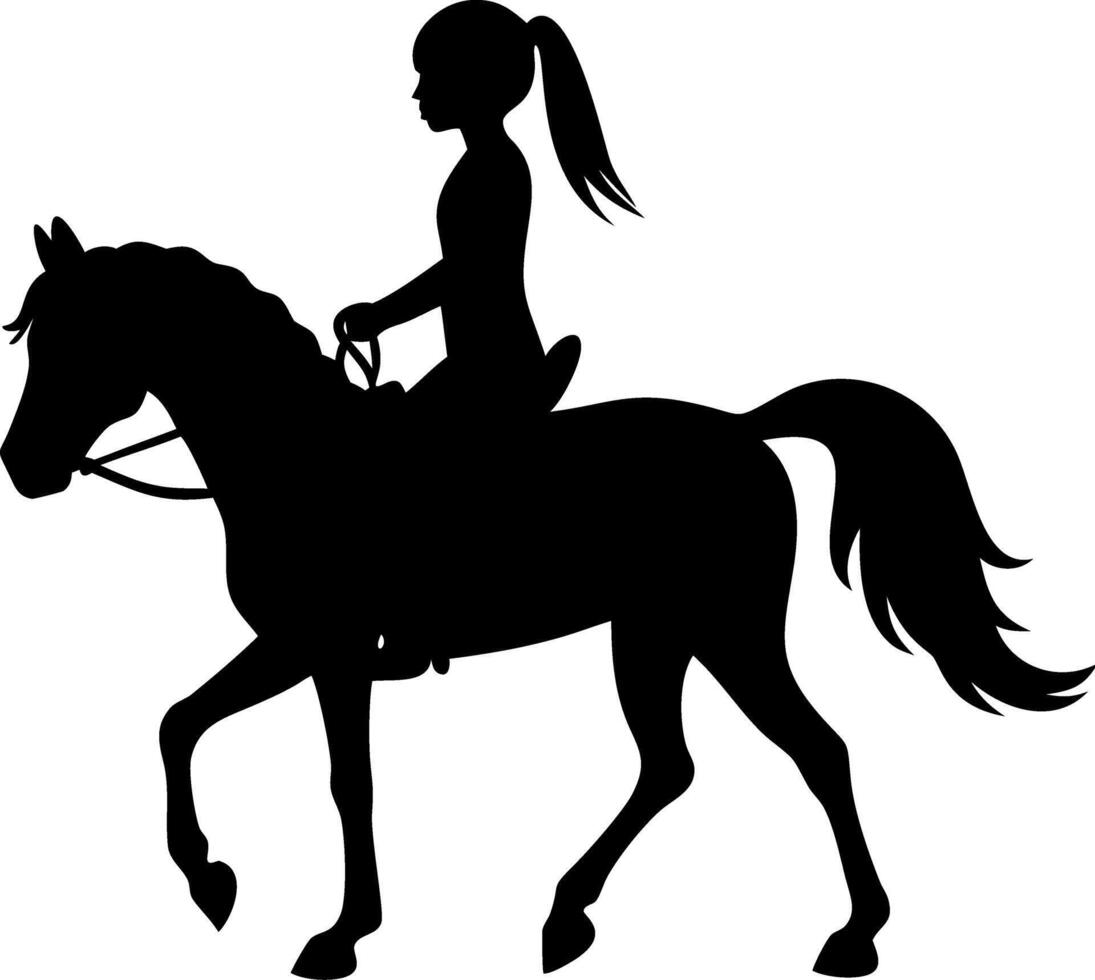 Silhouette of Horse and Rider in Motion for Equine Art Design and Tattoo Inspiration vector