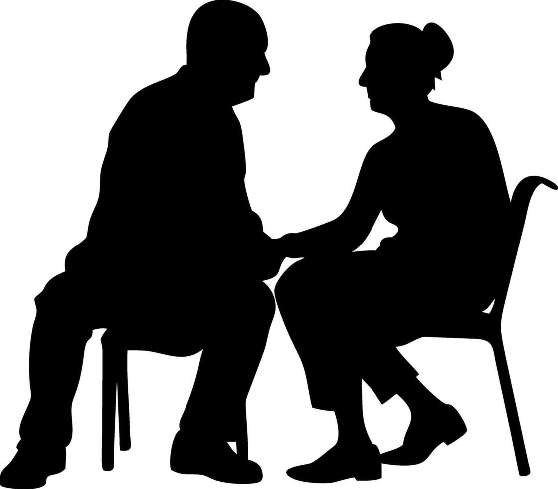 Silhouette of a Couple Holding Hands in Emotional Connection Ideal for Relationship Themes vector