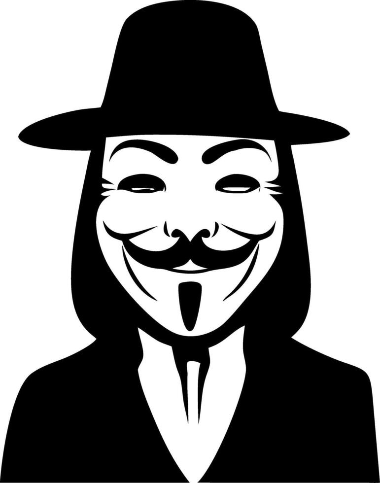 Mysterious Guy Fawkes Mask for Projects and Tattoo Designs vector