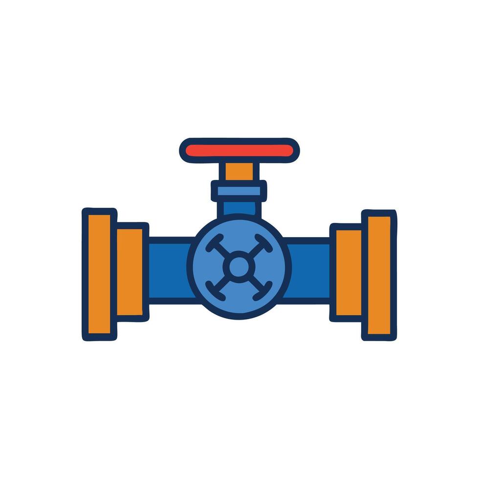 Stylish industrial valve icon for engineering vector