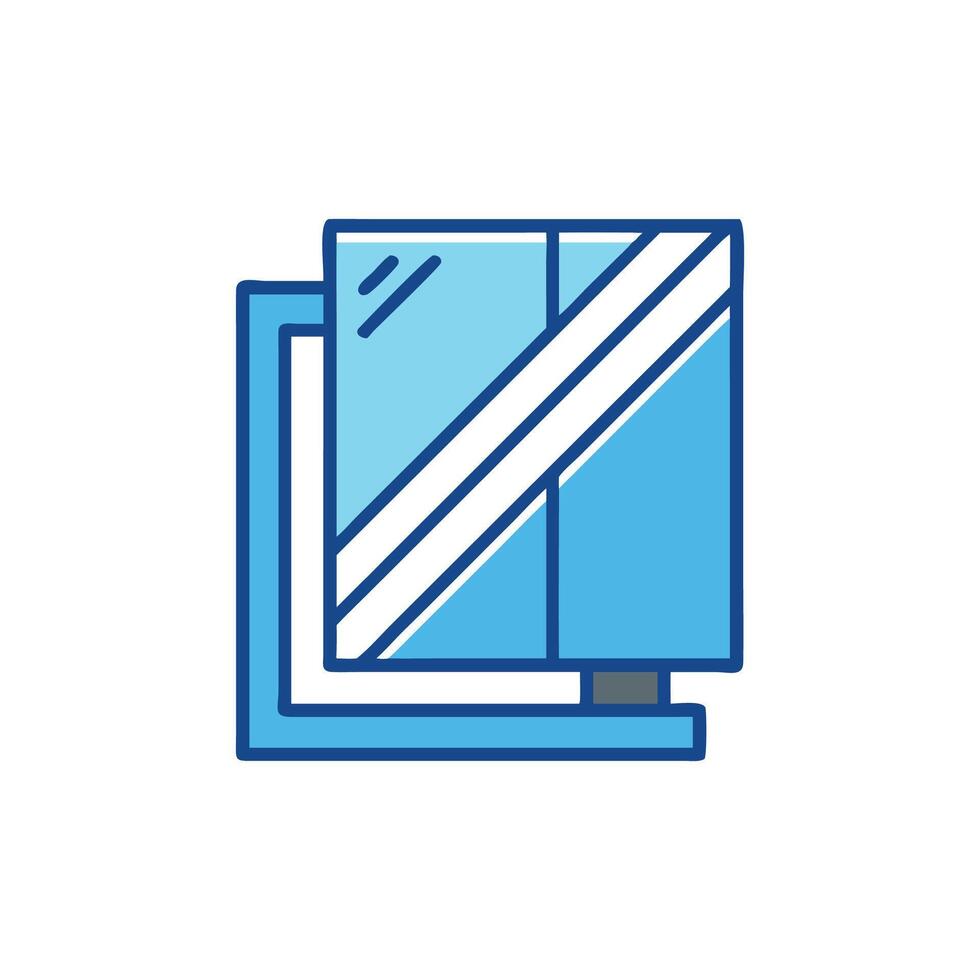 Modern insulated glass icon design for architectural needs vector