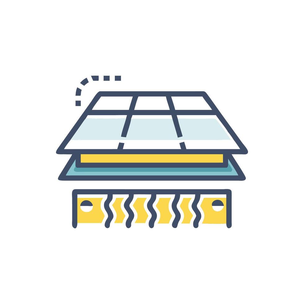 Distinctive insulated roofing icon for industrial projects vector