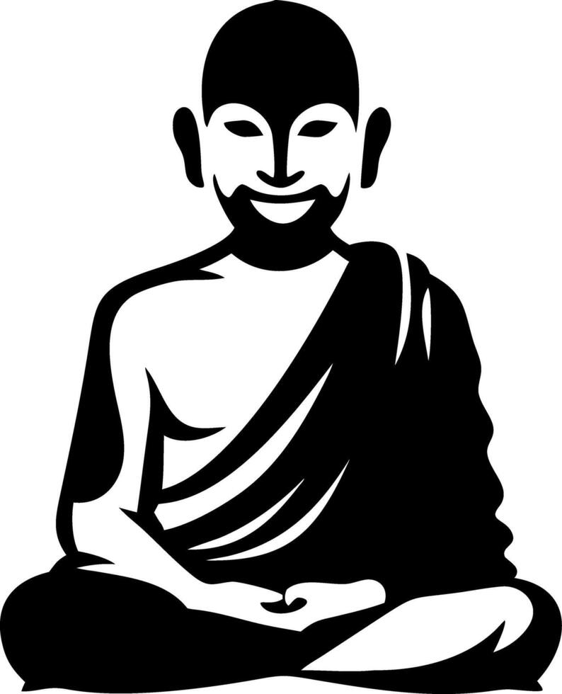Meditating Buddha Silhouette for Spiritual and Zen Art Designs vector