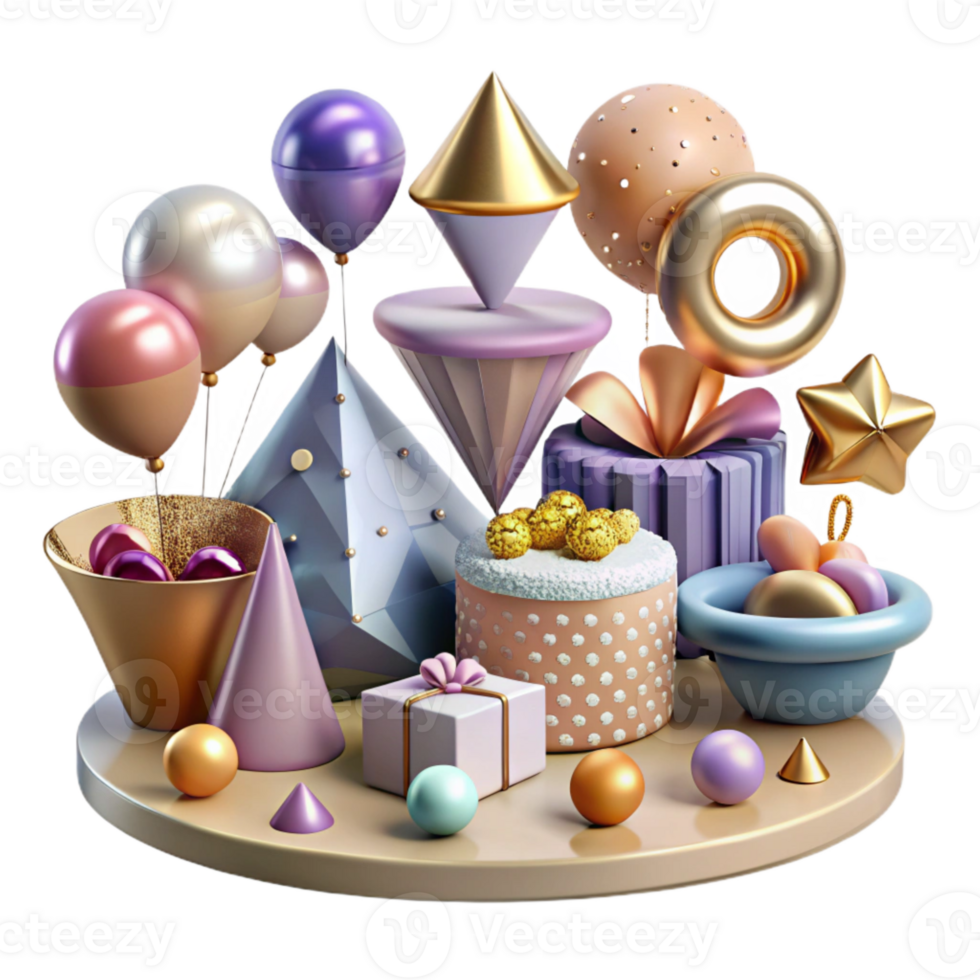 beautiful creative Birthday Party Decorations Set Cutout for Event Planning high quality png