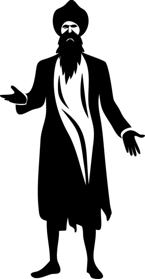 Elegant Standing Man with Beard and Turban Gesture Illustration for Cultural Designs vector